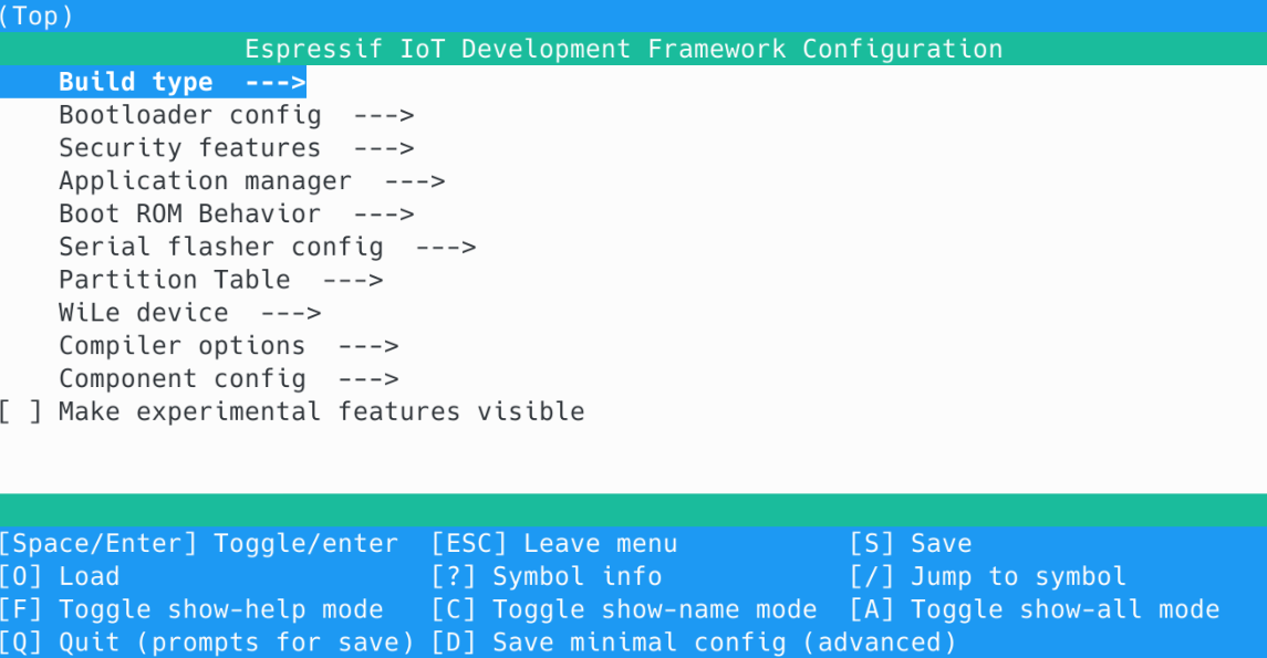 Project configuration - Home window
