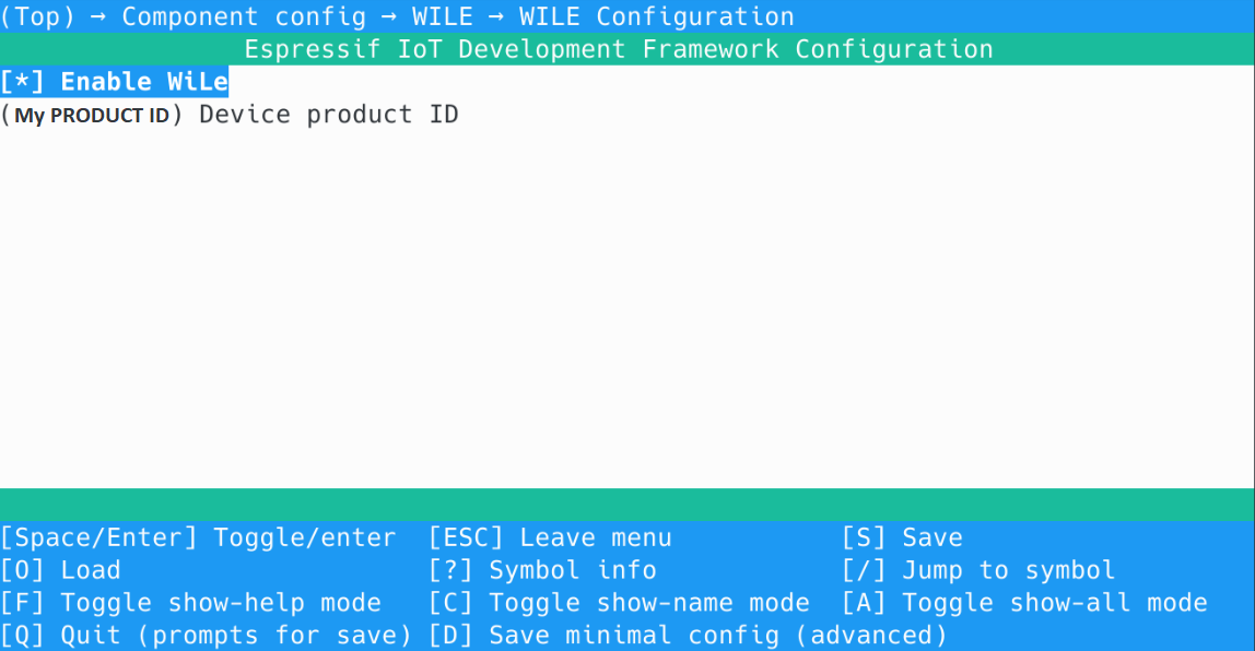 Project configuration - Component Config - WILE - WILE Configuration